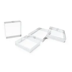 Cercles À Gâteaux<ScrapCooking 4 Cercles à tarte individuels perforés 8 cm Carrés,