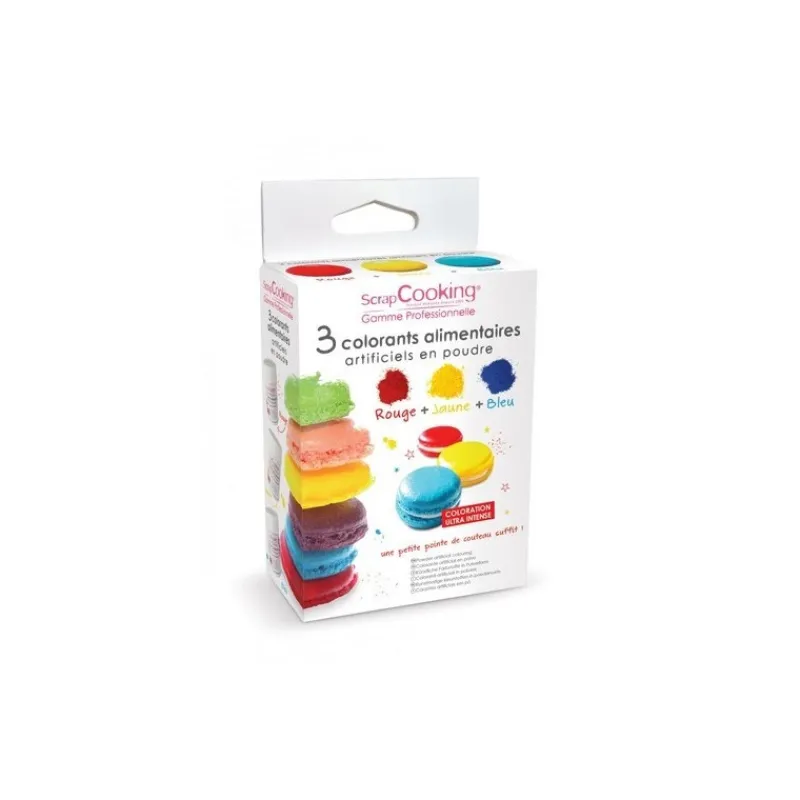 Les Macarons|Les Cupcakes<ScrapCooking 3 colorants artificiels en poudre,