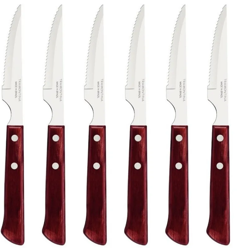 Couteaux<Tramontina 6 couteaux à steak Rouge Spanish,