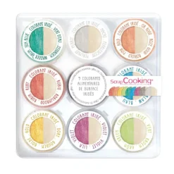 Les Macarons|Les Cupcakes<ScrapCooking 9 Mini-colorants alimentaires en poudre Irisé,