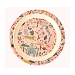 La Vaisselle Pour Enfant<Rice Assiette plate rose Jungle en mélamine,