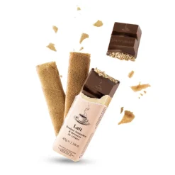 Le Chocolat<Café Tasse Barre de chocolat au Lait Praliné Amandes et Brisures de crêpes,