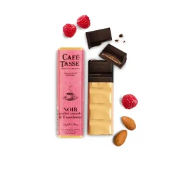 Le Chocolat<Café Tasse Barre de chocolat Noir praliné Amande et Framboise,