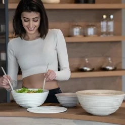 Saladiers Et Coupelles<GUZZINI Bol avec couvercle Tierra Blanc Lait,