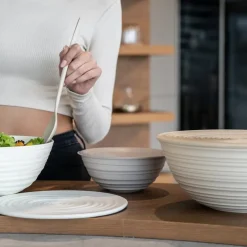 Saladiers Et Coupelles<GUZZINI Bol avec couvercle Tierra Blanc Lait,