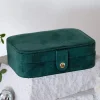 Les Bijoux|Les Accessoires<Maison Scarlett Boîte à Bijoux de Voyage Brigitte Velours Vert,