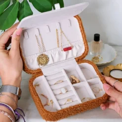 Les Bijoux|Les Accessoires<Maison Scarlett Boîte à Bijoux de Voyage Brigitte Moumoute Camel,