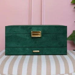 Les Accessoires<Maison Scarlett Boîte à Bijoux Denise Velours Vert,