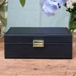 Les Bijoux|Les Accessoires<Maison Scarlett Boîte à Bijoux Louise Cuir Noir,