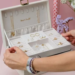 Les Bijoux|Les Accessoires<Maison Scarlett Boîte à Bijoux Louise Lin Beige,