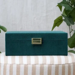 Les Bijoux|Les Accessoires<Maison Scarlett Boîte à Bijoux Louise Velours Côtelé Vert,