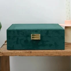 Les Accessoires|Les Bijoux<Maison Scarlett Boîte à Bijoux Louise Velours Vert,