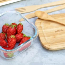 Boîtes Repas Et Accessoires|Boîtes Hermétiques<PEBBLY Boîte carrée en verre et bambou 520ml,