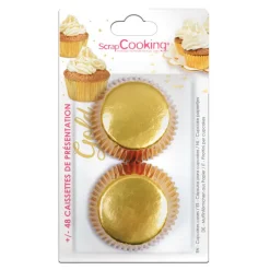 Les Cupcakes<ScrapCooking Boîte de +/- 48 caissettes dorées,
