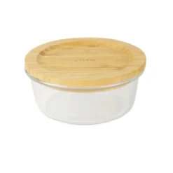 Boîtes Repas Et Accessoires|Boîtes Hermétiques<PEBBLY Boîte ronde en verre et bambou 620ml,