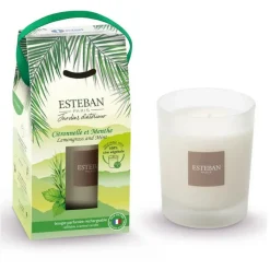 Bougies Parfumées|Bougies Décoratives<ESTEBAN Bougie parfumée 180 gr Citronnelle et Menthe,