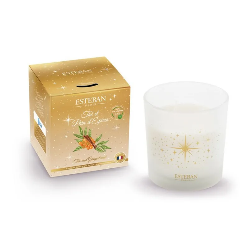Bougies Parfumées|Bougies Décoratives<ESTEBAN Bougie parfumée 450g Thé et Pain d'épices,