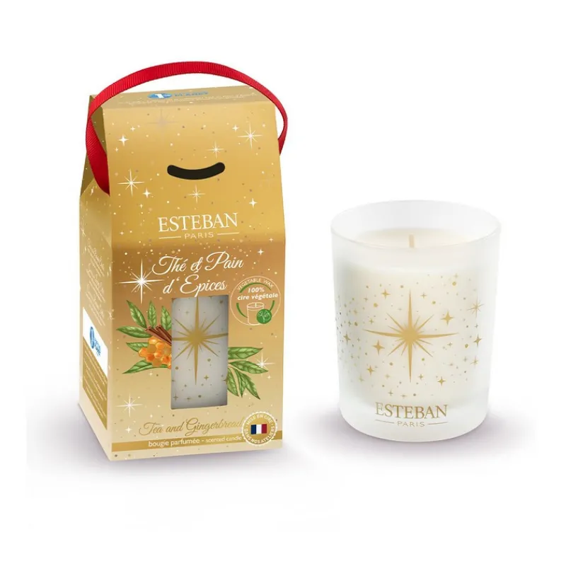 Bougies Parfumées|Bougies Décoratives<ESTEBAN Bougie parfumée 180g Thé et Pain d'épices,