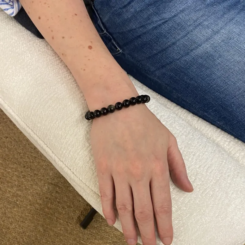 La Lithothérapie<Koukouma & Co Bracelet Obsidienne Dorée,