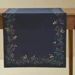 Chemins De Table<Sylvie Thiriez Chemin de table Lueur d'Hiver Bleu Ardoise,