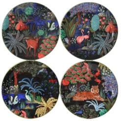 Les Assiettes Dessert<GIEN FRANCE Coffret 4 assiettes dessert Jardin du Palais, Faïencerie de Gien