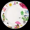 Les Assiettes Plates<GIEN FRANCE Coffret 4 assiettes plates Route des Indes, Faïencerie de Gien