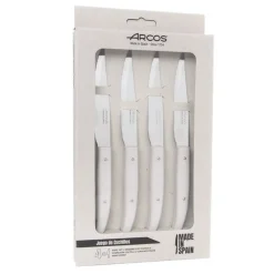 Couteaux<ARCOS Coffret 4 couteaux à Steak Microdenté Mesa Blanc,