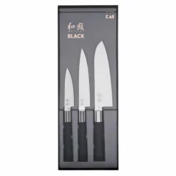 Couteaux Japonais<KAI Coffret 3 couteaux Wasabi black,