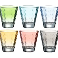 Verres Apéritif|Verres À Cocktail<LEONARDO Coffret 6 gobelets assortis Optic pastel, Léonardo