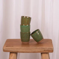 Bols, Mugs Et Tasses<Table Passion Coffret 4 gobelets 20cl Jaspe Vert,