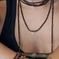 Les Bijoux<Têtes Blondes Collier et Bracelet 3 tours Rocky Brun,