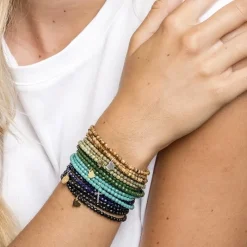 Les Bijoux<Têtes Blondes Collier et Bracelet 3 tours Coeur Gold Vert Forêt,