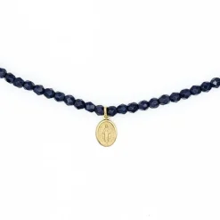 Les Bijoux<Têtes Blondes Collier et Bracelet 3 tours Madone Bleu Navy,