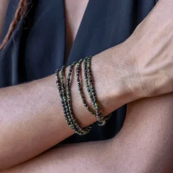 Les Bijoux<Têtes Blondes Collier et Bracelet 6 tours Crocodile Jaspe Kambala,