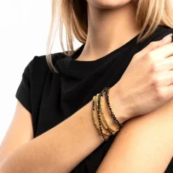 Les Bijoux<Têtes Blondes Collier et Bracelet 6 tours Caroline Gold Noir,