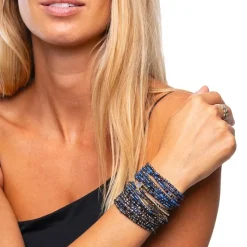 Les Bijoux<Têtes Blondes Collier et Bracelet 6 tours Gabrielle Denim Marbré,