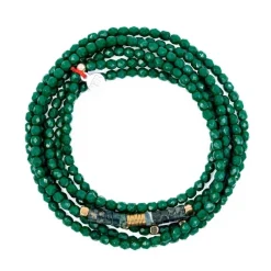 Les Bijoux<Têtes Blondes Collier et Bracelet 6 tours Nadège Vert Forêt,