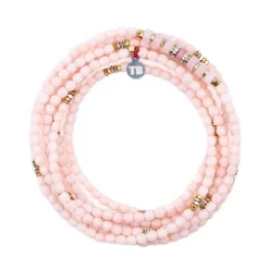 Les Bijoux<Têtes Blondes Collier et Bracelet 6 tours New Vir Rose Guimauve,