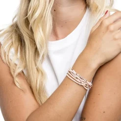 Les Bijoux<Têtes Blondes Collier et Bracelet 6 tours New Vir Rose Guimauve,