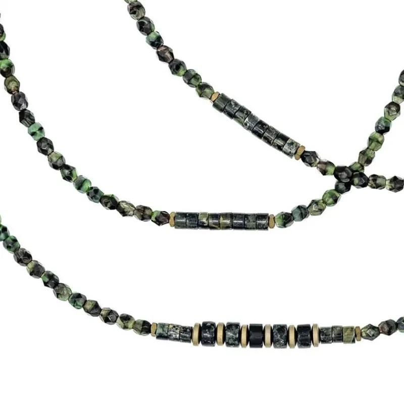 Les Bijoux<Têtes Blondes Collier et Bracelet 5 tours Gentleman Crocodile,