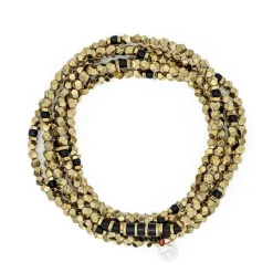 Les Bijoux<Têtes Blondes Collier et Bracelet 6 tours Santa Hématite Gold,
