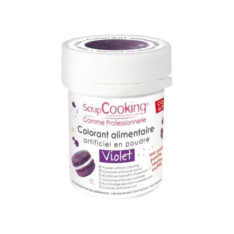 Les Macarons|Les Cupcakes<ScrapCooking Colorant artificiel en poudre Violet,