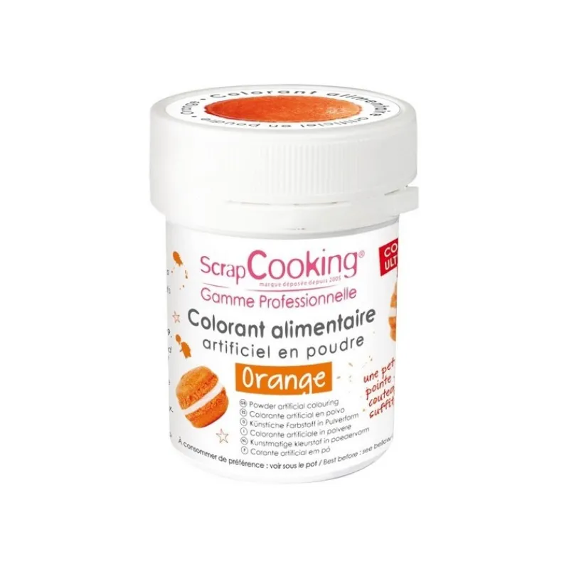 Les Macarons|Les Cupcakes<ScrapCooking Colorant artificiel en poudre Orange,