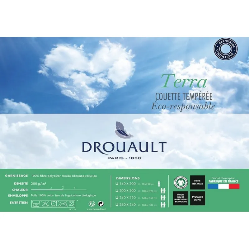 Couettes<DROUAULT Couette Terra Tempérée 300g/m²,