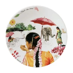 Les Plats De Service|Saladiers Et Coupelles<GIEN FRANCE Coupe Trévise Route des Indes, Faïencerie de Gien