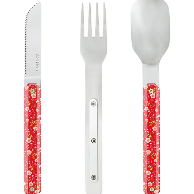 Ustensiles Pour Le Pique-Nique|Boîtes Repas Et Accessoires<AKINOD Couverts droits aimantés 12h34 Hélianthème rouge,