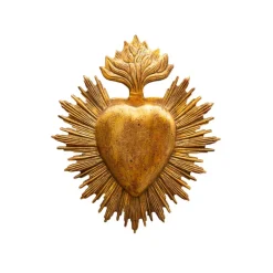 Décorations Murales<Chehoma Décoration Ex-Voto Coeur & Flamme Résine dorée,