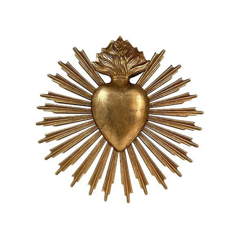 Décorations Murales<EMDE Décoration murale Ex-Voto coeur soleil or, Emdé