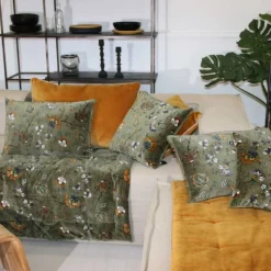 Plaids Et Couvre-Lits<Sud Etoffe Édredon 80 x 200 cm Cachemire Oil Green,