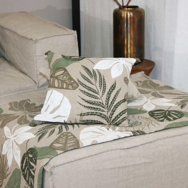 Plaids Et Couvre-Lits<Sud Etoffe Edredon 75 x 200 cm Ombrage Oil Green,